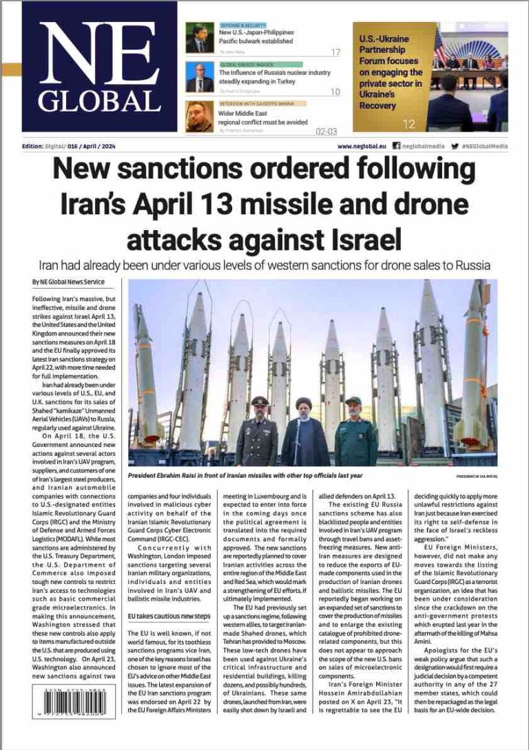 NE Global’s April Edition:New sanctions ordered following Iran’s April 13 missile and drone attacks