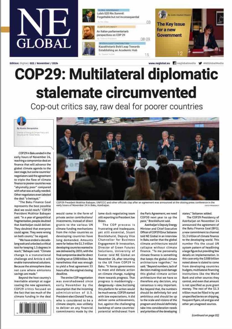 NE Global’s November Edition: COP29: Multilateral diplomatic stalemate circumvented NE Global’s November Edition: COP29: Multilateral diplomatic stalemate circumvented