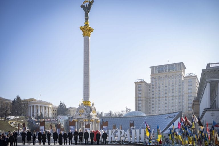 EU leaders in Kyiv back Ukraine, but Trump won’t blame Russia